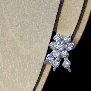 Vintage Screw Back Clear Crystal Flower Earrings Floral Silver Plated Jewelry